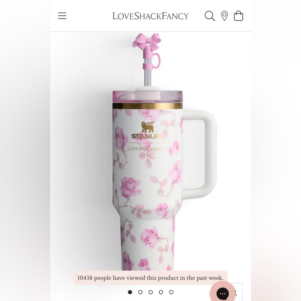 NWT Stanley x LoveShackFancy Flowstate Quencher 40oz Tumbler RibbonRosa